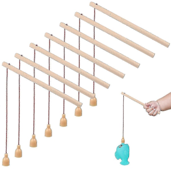 12 stk Tremagnetiske Fiske Stenger Tre Fiske Stenger For Barnehage Småbarn Barn-QH