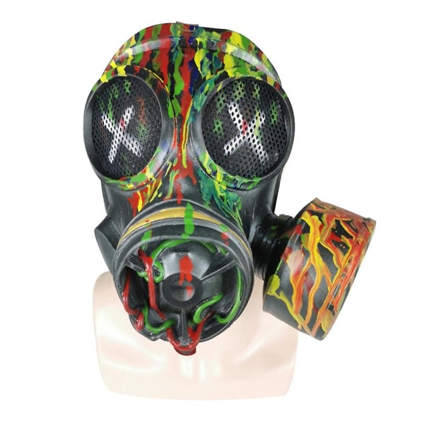 Halloween Camouflage Gas Latex Mask Party Fancy Dress Up Maske med justerbar rem Cosplay Prop Face Cover