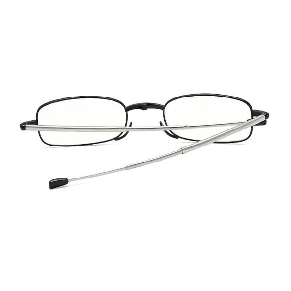 Unisex sammenleggbare teleskopiske lesebriller Anti-fatigue presbyopiske briller + veske Strength 3.00
