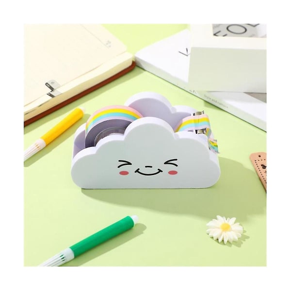 Tape Rainbow Tape Cloud Cutter Studenthåndbok Desktop Tape Cuter Cute Packaging Tape Machine Stu