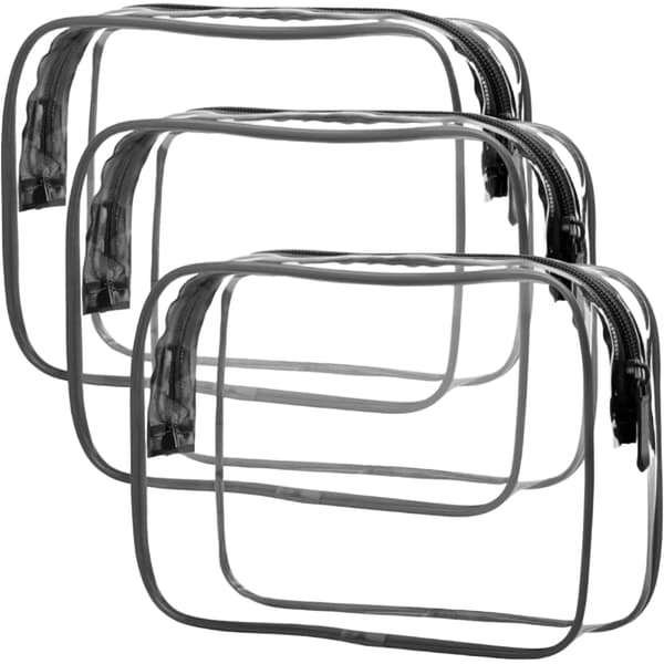 Transparent necessär, 3-pack, kosmetisk resesminkväska, 18*12 cm—PA