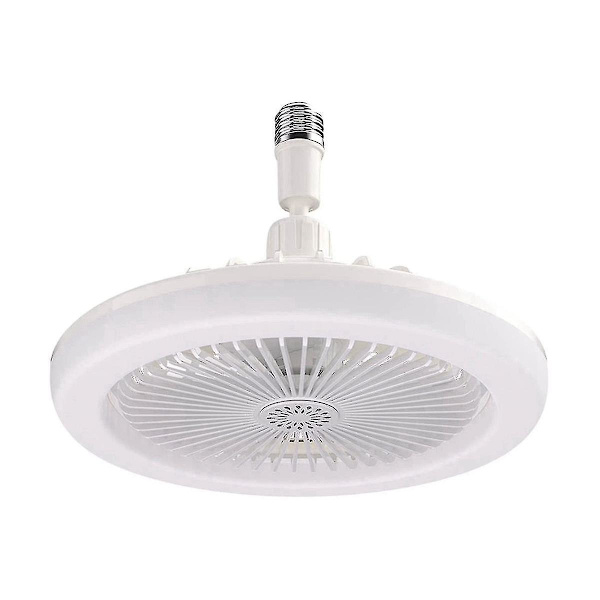 E27 Takfläkt med Belysning, Inbyggd Låg Fläktlampa, Elektrisk Fläkt Gimbal Lamphållare (grå)
