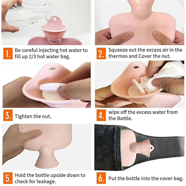 3 stk/sett Gummivarmeflaske + Plysjpose + Varmt plysj midjebelte Vinter Midje Hender Varmer For Kvinner Menstruasjon