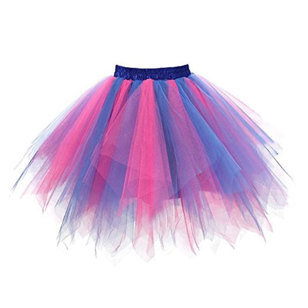 Kvinder Vintage Candy Flerfarvet Kort Tutu-nederdel Lagdelt Boble Puffy Petticoat Cosplay Party Ballet Dance Undernederdel