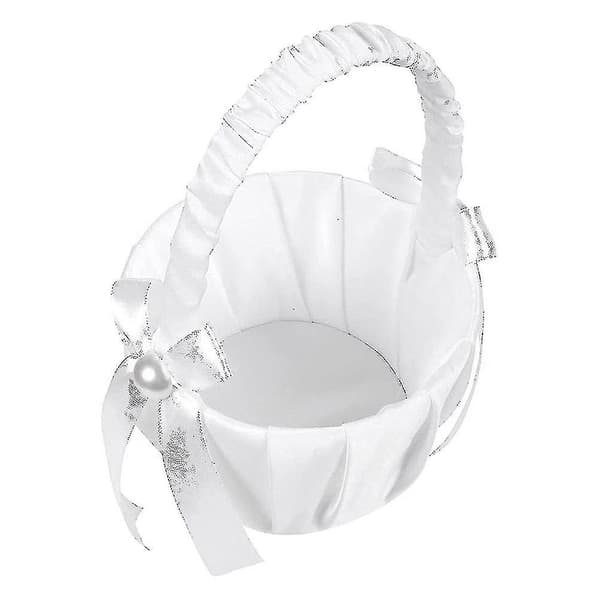 2-pack Bröllop Satin Blomsterkorg, rosett Blomsterkorg