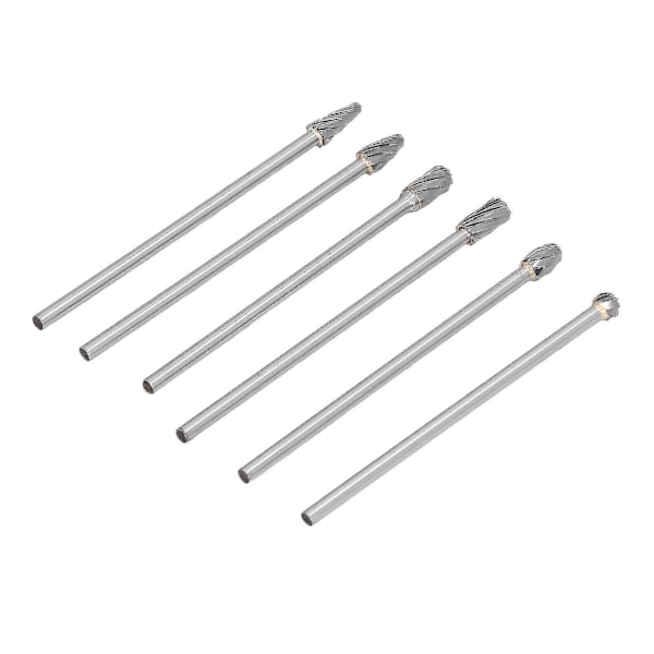 6 st 85hra Cylinderhuvudportningskit Wolframkarbidfrässet Die Grinder Bits