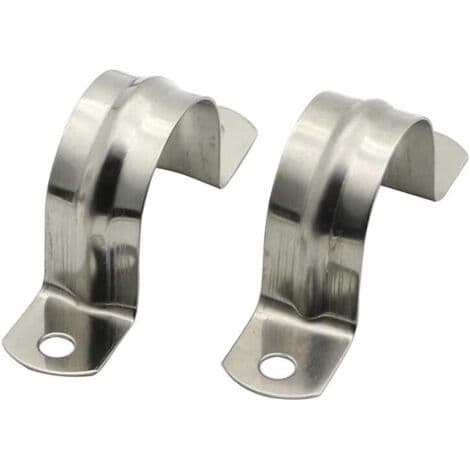 304 rustfri stålslangeklemmer, pakke med 2, 40 mm / 1,57 tommer, til U-formede rør