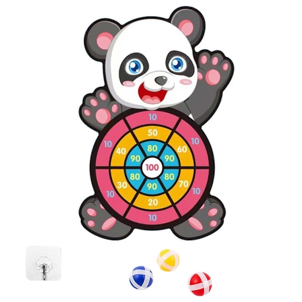 1 Sett Tegneserie Klebrig Mål Ball Leker Dart Dartbrett Leketøy Klebrig Dart Ball Leke Klebrig Ball Leke Rask Panda model