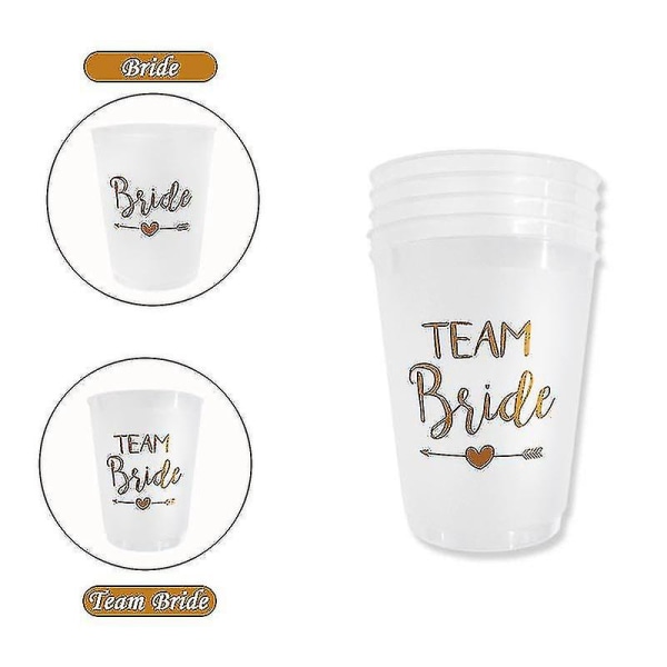 12st Team Bride Plast Cup Möhippor genomskinliga koppar Set