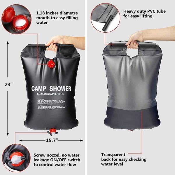 Solar Campingdusche Wassersack Heizung Camping Dusche Tasche mit