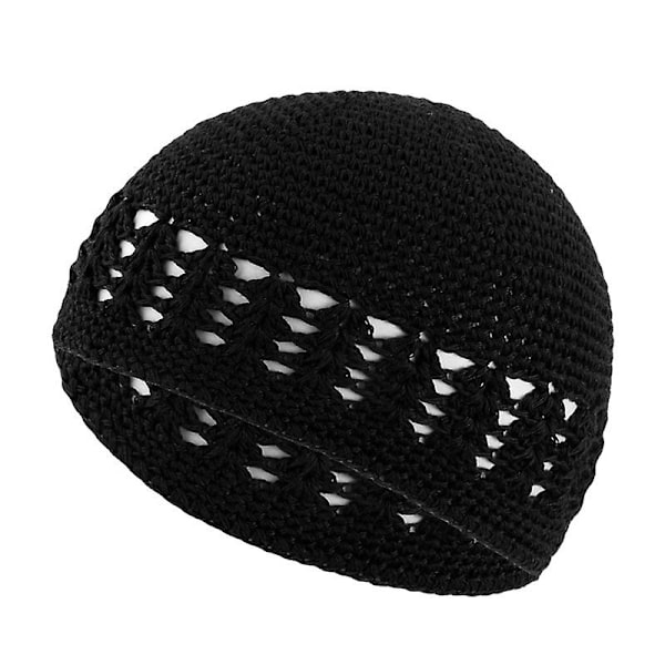 Enkel Farge Håndlaget Hekle Lue For Kvinner Menn Vinter Hold Varm Strikkeluer Navy blue