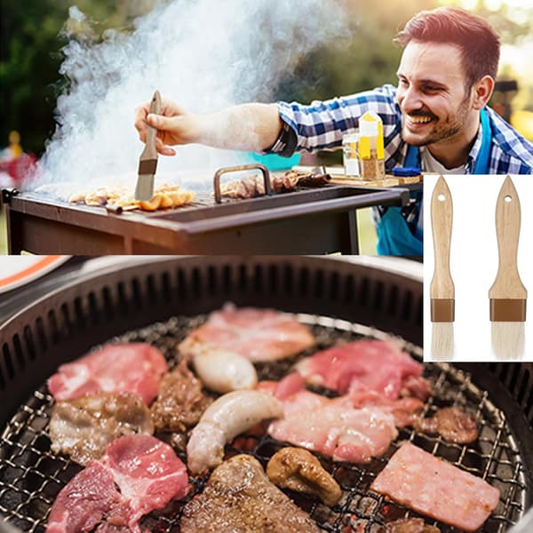 Pcs Konditorborstar Pensel Oljeborste för Matlagning Pensel Sås BBQ Pensel (2 st Små + 2 st Medium)
