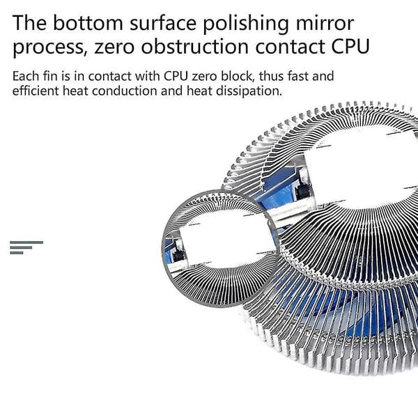 110 mm/4,33\" CPU-køler med lyddæmper PWM-blæser med ren kobbervarme