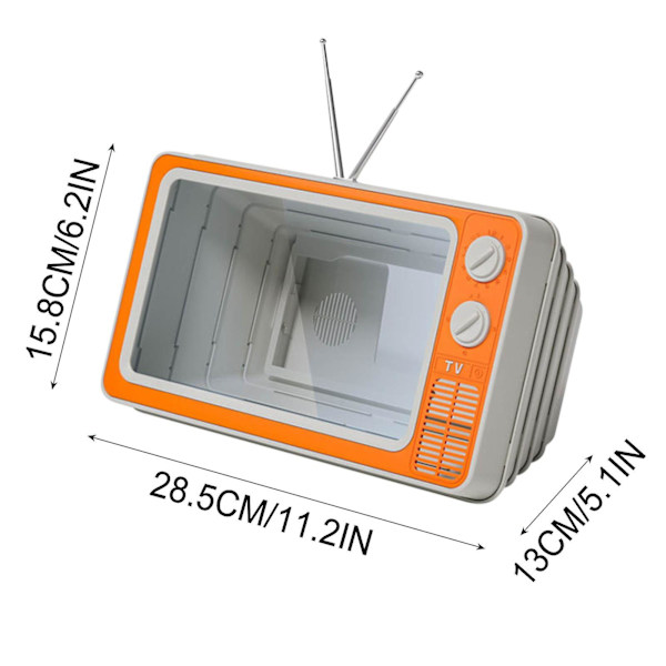 Black Friday-erbjudanden Överraskning Ny Mobiltelefonskärmförstärkare 12-tums Liten Tv Mobiltelefonskärmprojektor 3d Mobiltelefonvideo Orange