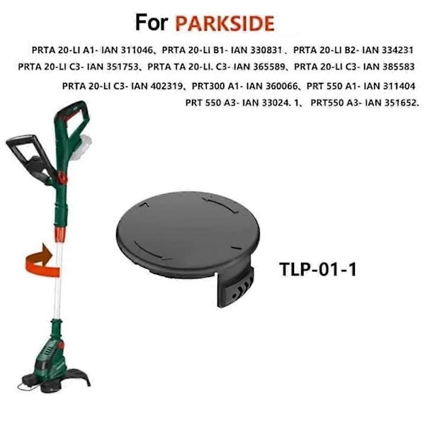 2 stk. Ekstra Spolelokk for Parkside Gressklipper Spoledeksel Gress Trimmer Erstatning, TLP-01-1