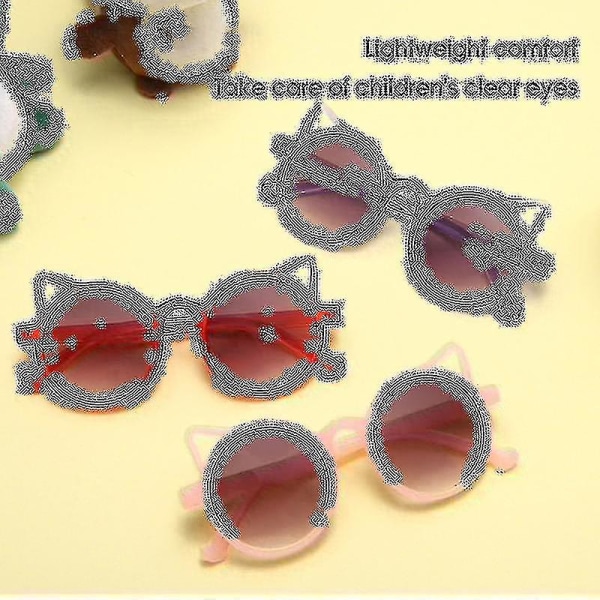 Mode Børn Solbriller Søde Pink Kat Øre Solbriller Tegneserie Eyewear Børn A12