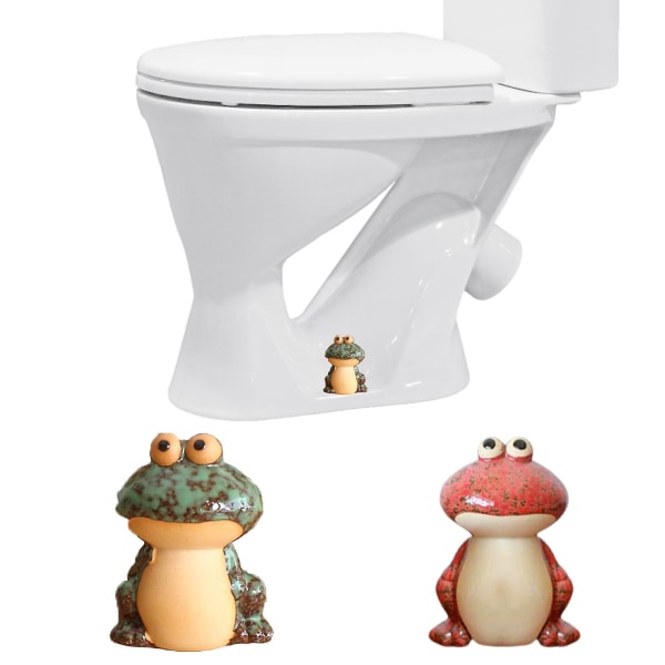 2 kpl WC-pultin cover Helppo asennus sammakkokeraaminen wc-pultin kansi Koristeellinen sammakkokoriste kylpyhuoneeseen
