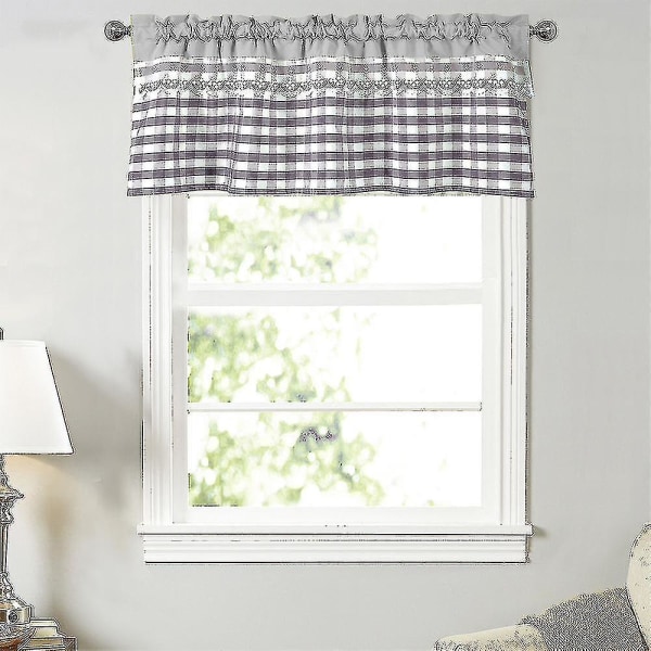 Keittiön Verhot Sisustus Ikkuna Verho Ylellinen Cafe Valance Topper Verhot Light Grey 130cmx41cm