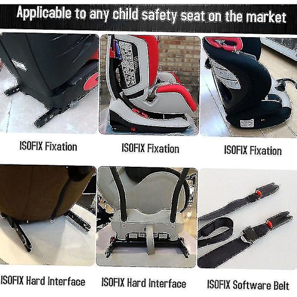 Universaali Auton Lastenistuimen Kiinnityssetti Isofix-Vyöliittimelle, Musta