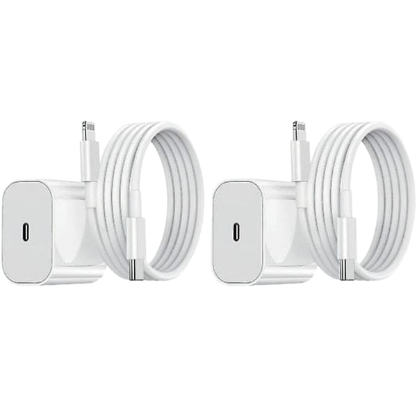 2-pack - iPhone Laddare Snabbladdare - Adapter + Kabel 20W USB-C 1m