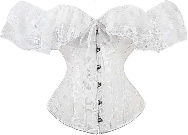 Viktoriansk blondekorsett for kvinner White M