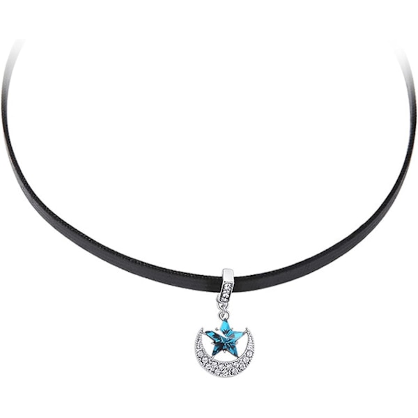 Choker-halskje for kvinner, elastiske halskjeder, tatoverings-choker for tenåringsjenter, elastisk fløyel, svart U