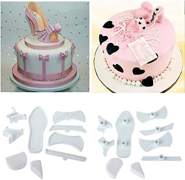 Heytea 9 stk. Højhælsko Kageudskæringsform Fondant Bageform (2 sæt)