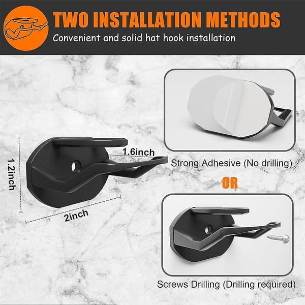 24 Pak Adhesive Hat Hooks Til Væggen, Hat Stativ Hat Organizer Display Til Hjem Decor, Hat Hold Hanger