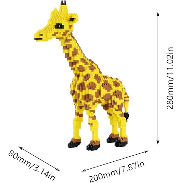 Sæt med 1350 Mini Building Animal Bricks KLJM-08 (Giraffe)
