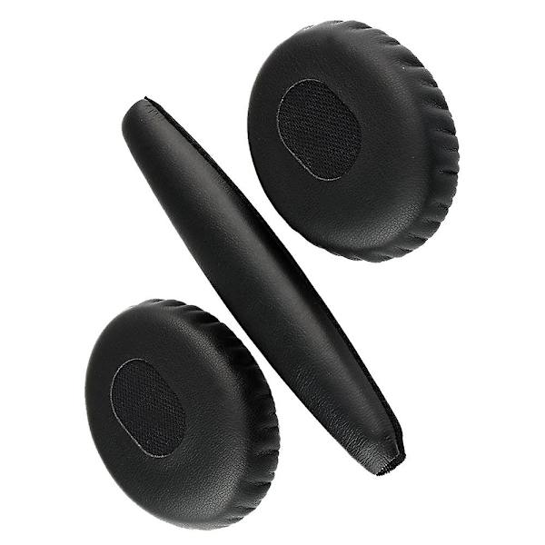 Ett par svarta öronkuddar med huvudkudde för Qc3 Quiet Comfort 3-hörlurar
