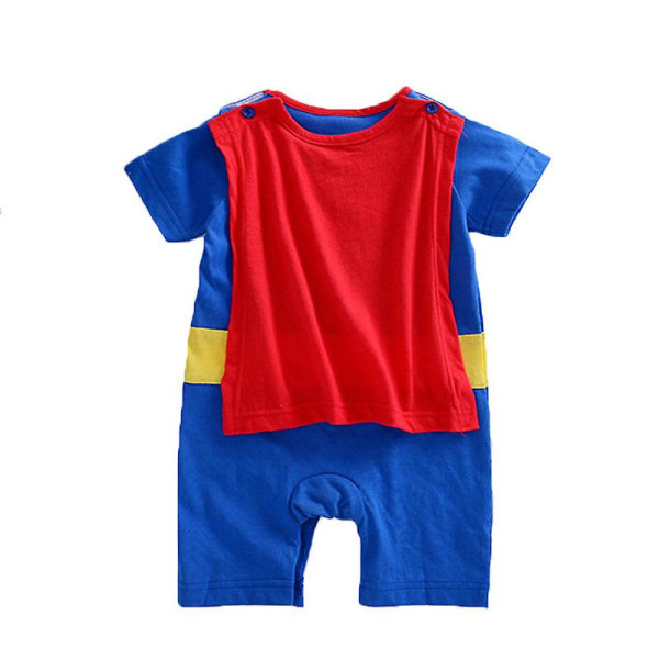 3-24 månader Baby Superhero Romper Kort/långärmad Jumpsuit kostym Superman D 6-12 Months