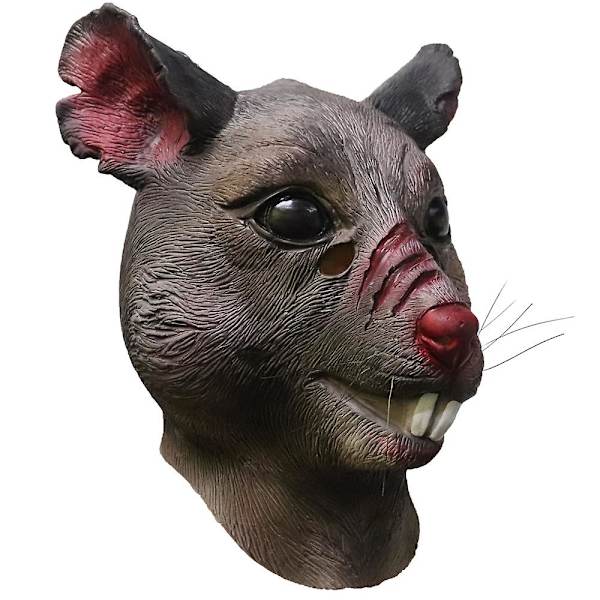 Vuxen Ny Mutant Råtta Huvud Djurdräkt Ansikte Splinter Halloween Mus Mask Brun