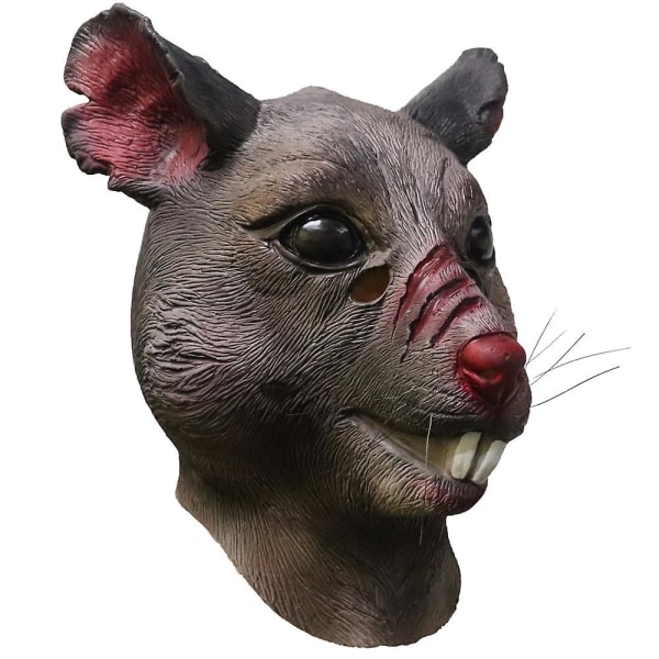 Vuxen Ny Mutant Råtthuvud Djurdräkt Ansikte Splinter Halloween Mus Mask Brun