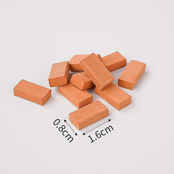 Leksakstegel för rollspel, Storlek 1,6 * 0,8 * 0,45 cm Falska Skumbyggstenar, 100 st js