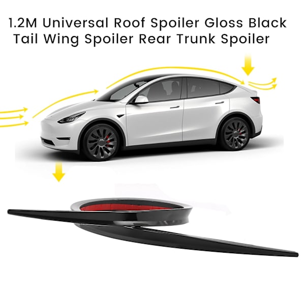 1.2m Universal Takspoiler Blank Svart Bakre Spoiler Baklucka Spoiler För