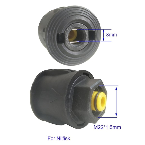 2x vaskemaskin slange adapter M22 kobling konverter utløpsmontering for Nilfisk deler
