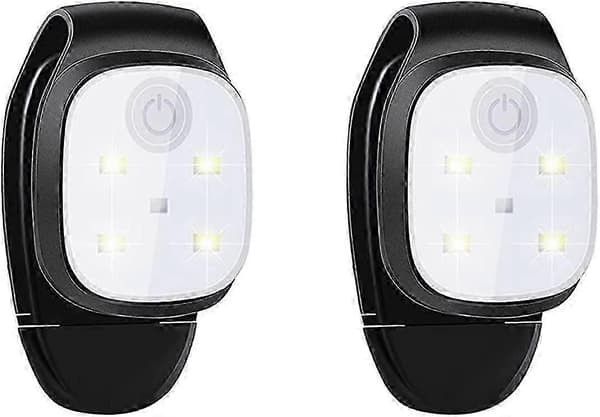 2 stk. utendørs nattlys, løpeklips, reflekterende LED-lys, USB oppladbart for løping, løpetilbehør