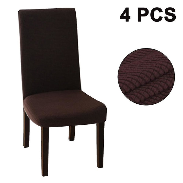 4 pakkaus Super Fit Stretch irrotettava pestävä lyhyt tuolin cover Dark Brown