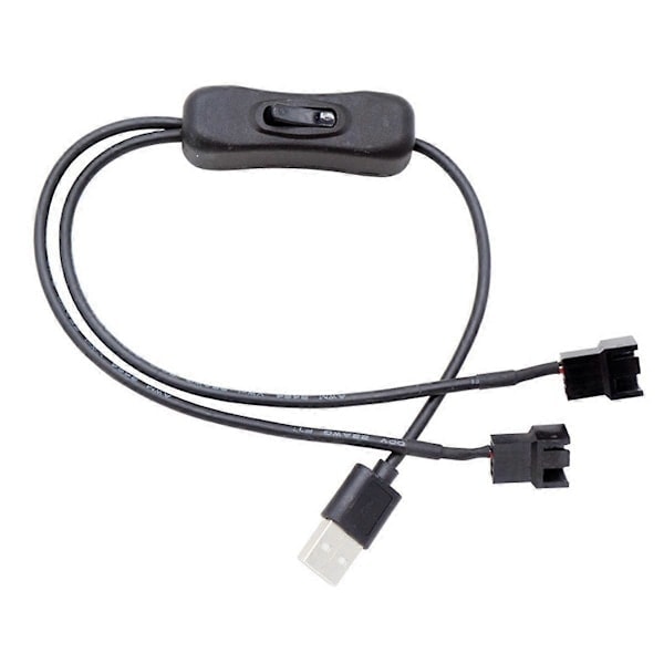 USB till 3-pin / 4-pin PWM 5V USB-kabel för fläkt med hylsor, adapterkabel för chassifläkt Svart