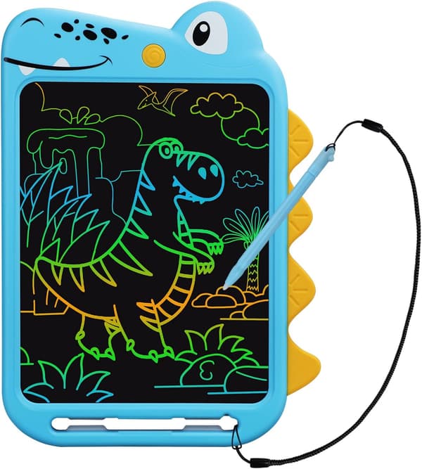 LCD-tegnetæble til børn, 10 tommer farvetegnetæble, dinosaur legetøjs tegnetæble gave, egnet til 3-årige drenge og piger