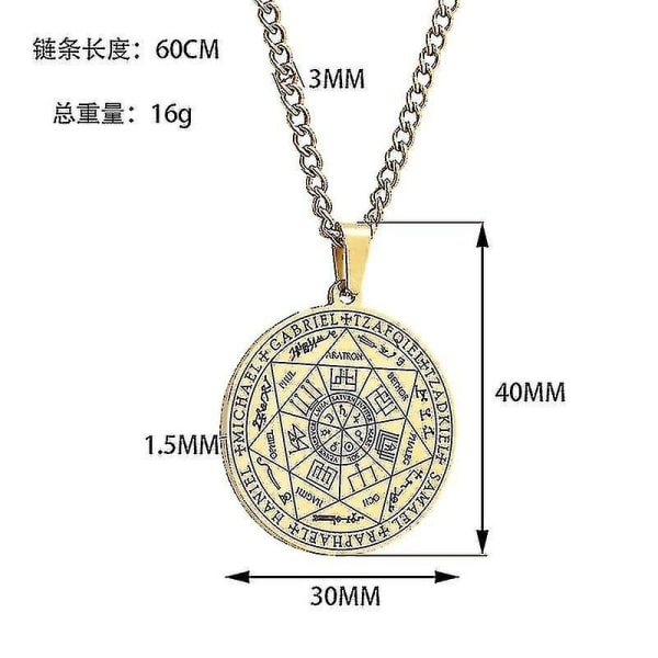 7 Archangels Pendant Seal Of Solomon Tetragrammaton Men Angels Sigil Necklace Seals Of Seven Archangels Talisman black