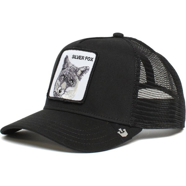 Unisex mesh åndbar Black Panther baseballkasket Mode sommersolhat Snapback Trucker sommerhatte Silver Fox