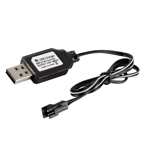 Laddkabel Batteri USB Laddare Ni-cd Ni-mh Batterier Pack Sm-2p Plug Adapter 4.8v 250ma Output Leksaker Bil Black