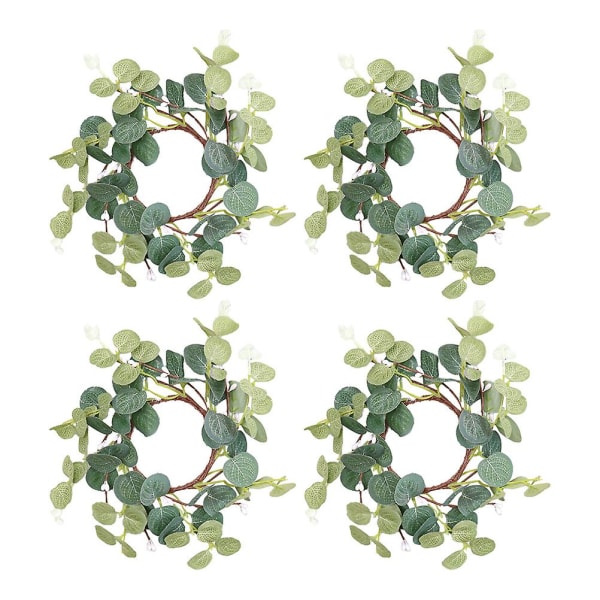 4 stk lysringer til søyler eukalyptuskrans lyskrans Bryllupsfest lysringer Green 15.00X15.00X2.00CM