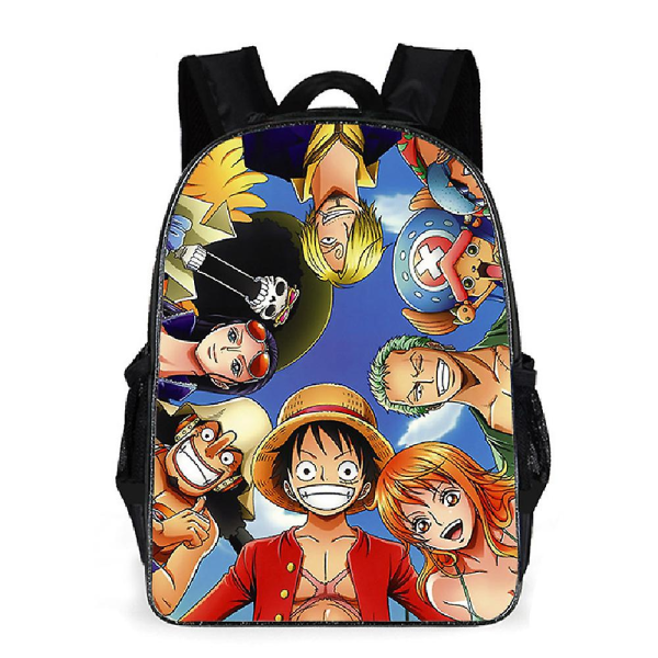 Anime One Piece Ryggsäck för Barn Pojkar Flickor Utomhus Resa Skolväska Dagryggsäck Axelväska Ryggsäck Presenter C