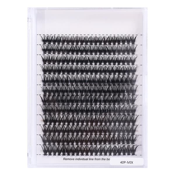Individual False Eyelashes - Natural Volume Lashes Set - 40 pcs Black