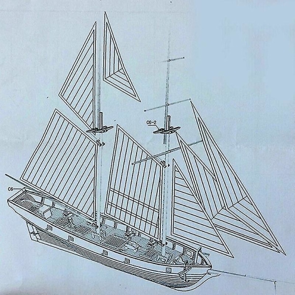 1:100 Halcon treseilbåtmodell Gjør-det-selv-sett Skipsmonteringsdekorasjonsgave