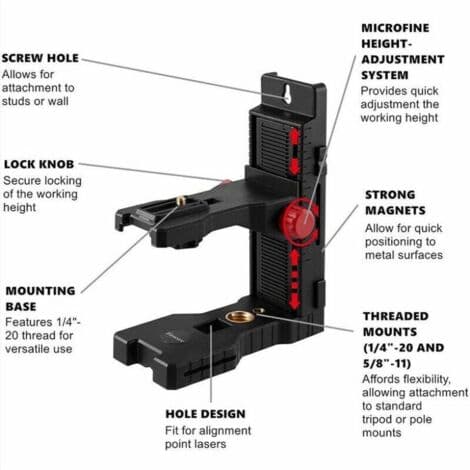 Universal Multifunktionel Magnetisk Laser Vægmontering, 1/4\" Vægmontering