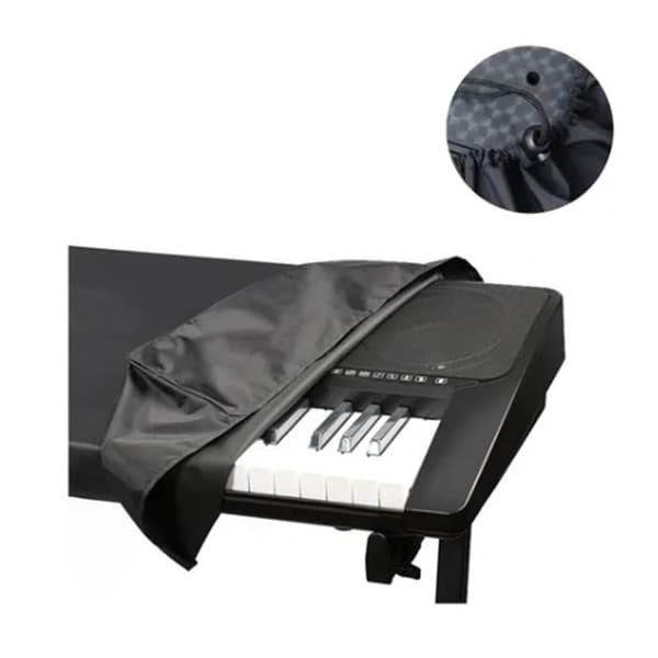 Piano Cover Soft Elastic Adjustable Strap Buckle Dust Cover for 88 Keys Piano Black