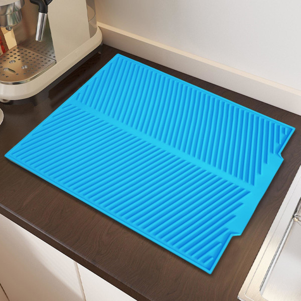 Drænmåtte Fleksibel Genanvendelig Silikone Tørrepude Varmebestandig skridsikker vaskmåtte til hjemmekøkken Dark Gray S